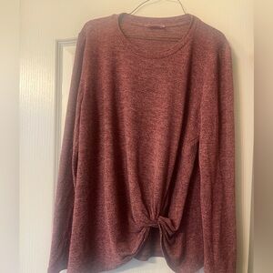 Pink Lily Burgundy Knit Top